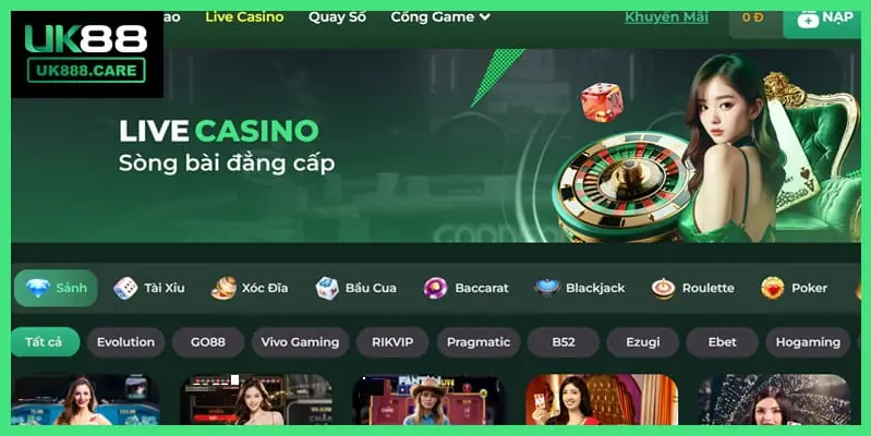 Đây là sảnh game hấp dẫn tại UK88 xứng đáng để bạn trải nghiệm