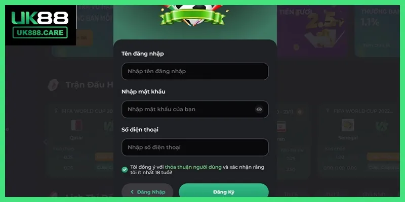 Đăng ký tài khoản là bước đầu tiên để tham gia tại sảnh game này của nhà cái